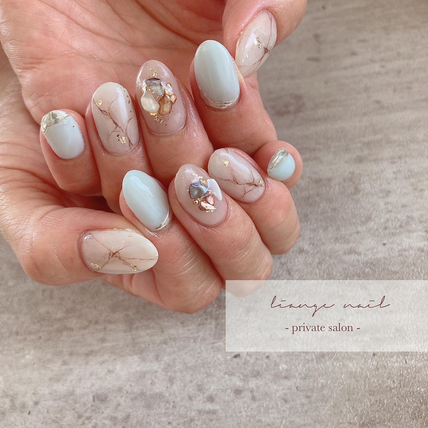 #リアンジェネイル,#柏ネイル,#ネイル,#シェルネイル,#夏ネイル,#ミラーネイルのネイルデザイン