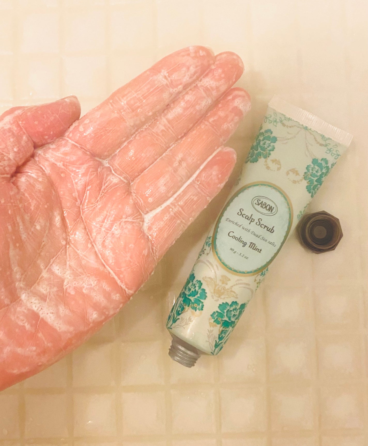 ヘッドスクラブ リフレッシング(ミント)/SABON/ヘッドスクラブを使ったクチコミ(4枚目)