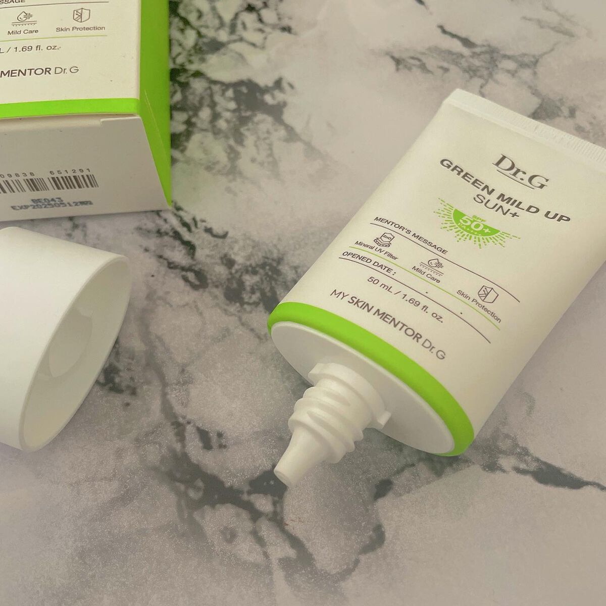 グリーンマイルドアップサンプラス/Dr.G/日焼け止めクリームを使ったクチコミ(2枚目)