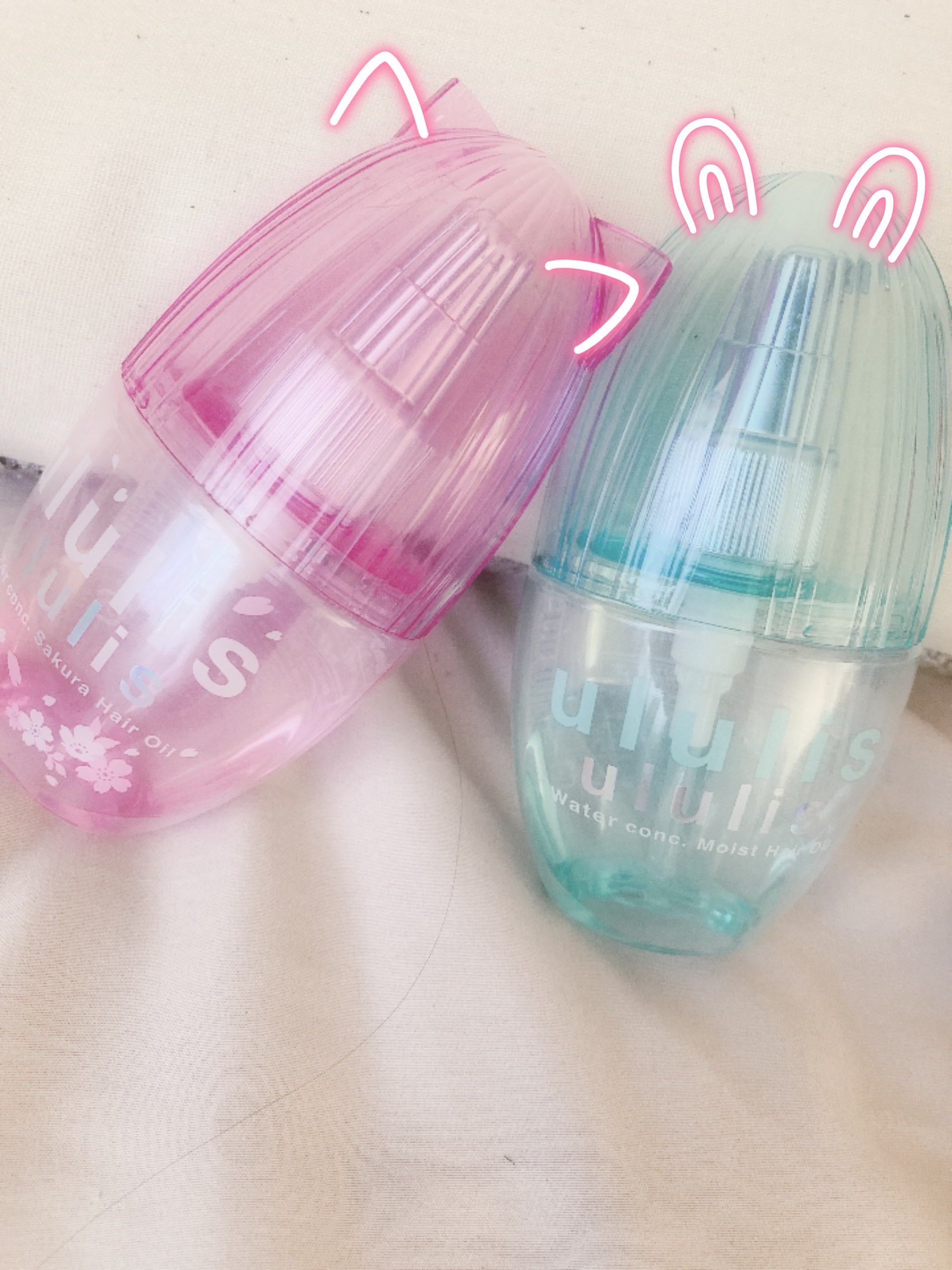 ウォーターコンク モイスト ヘアオイル (桜ver.)/ululis/ヘアオイルを使ったクチコミ（2枚目）