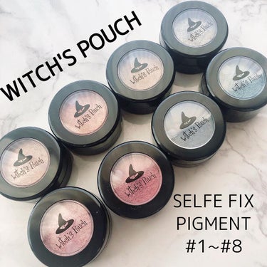 WITCH'S POUCH﻿
セルフィーフィックスピグメント﻿
﻿
今回は1~8のカラーを﻿
スウォッチしました✨﻿
﻿
ピタっと密着して﻿
ラメ飛びの少ないピグメント！﻿
﻿
他のアイシャドウと組み合