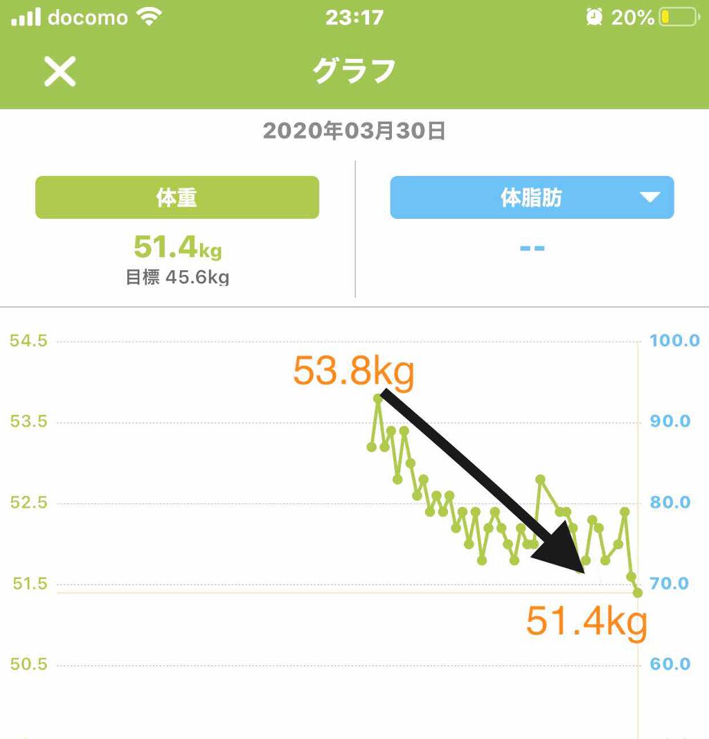ダイエット期間が１ヶ月半を過ぎました！色々と手を出してみましたが、うまくいったこと・だめだったこと、なるべく全部書こうと思います！

【継続できたこと】
ダンスに通う
なるべく電車に乗らず、たくさん歩く
お菓子は極力買わない
朝、体重計に乗