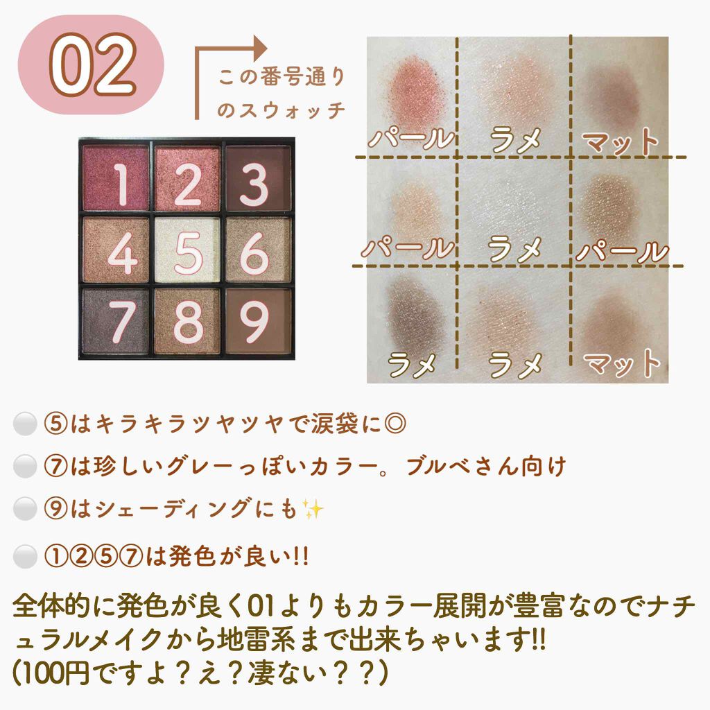 UR GLAM　BLOOMING EYE COLOR PALETTE/U R GLAM/アイシャドウパレットを使ったクチコミ（3枚目）