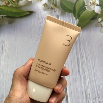 3番 ノーファンデ陶器肌トーンアップクリーム/numbuzin/化粧下地を使ったクチコミ(2枚目)