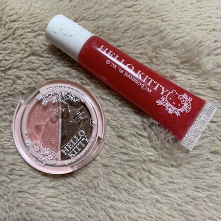 パウダーアイシャドウ ブルーミングキティ/DAISO/アイシャドウパレットを使ったクチコミ(1枚目)