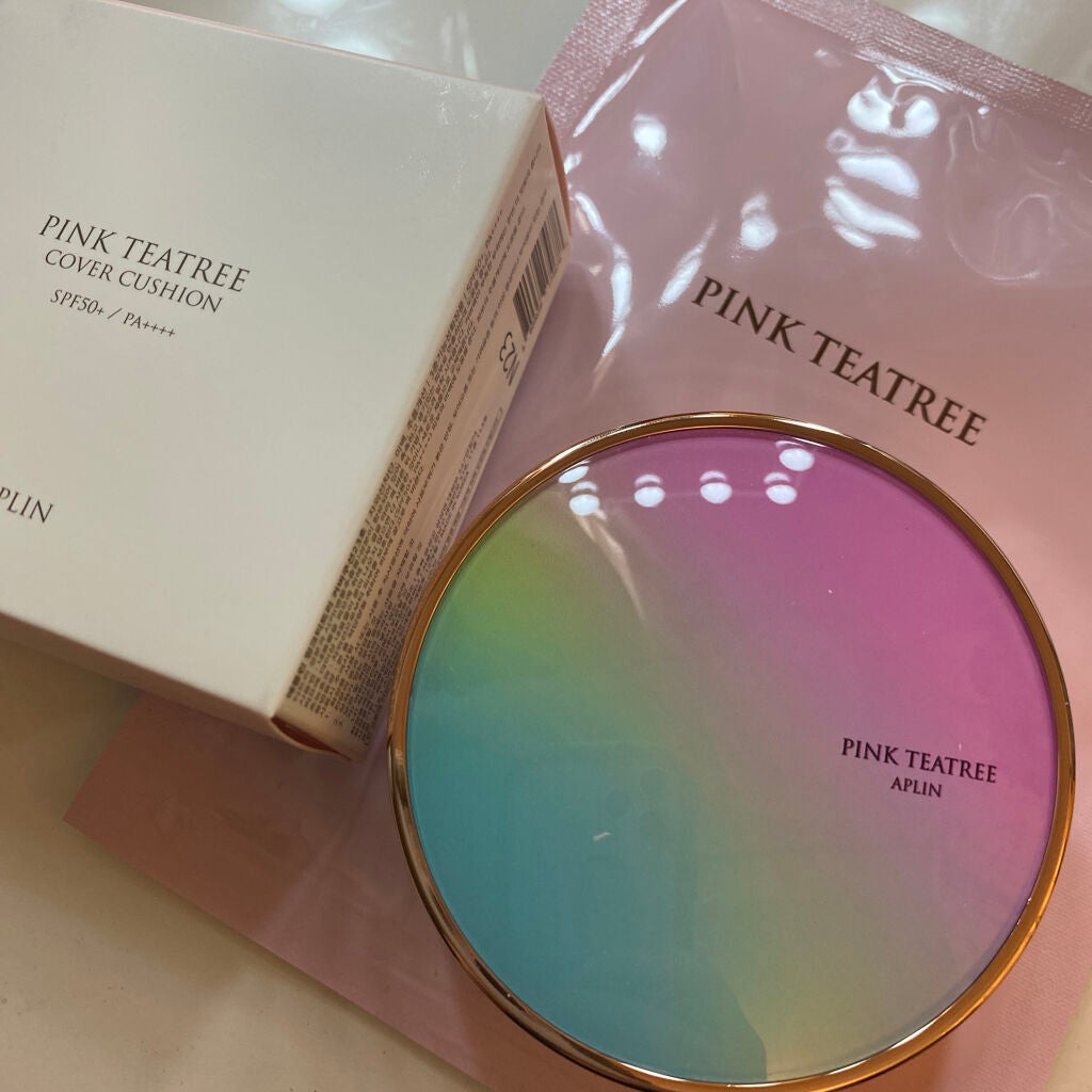 ピンクティーツリーカバークッション/APLIN/クッションファンデーションを使ったクチコミ(1枚目)