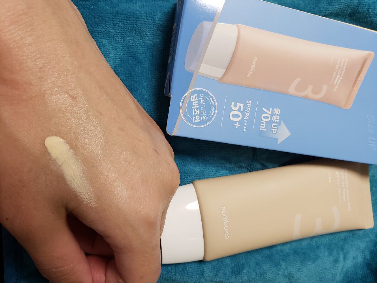 3番 ノーファンデ陶器肌トーンアップクリーム/numbuzin/化粧下地を使ったクチコミ(1枚目)