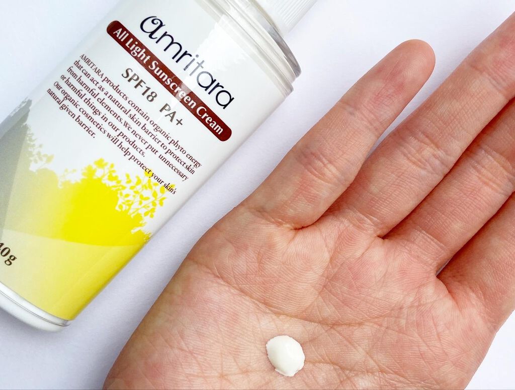 オールライト サンスクリーン クリーム SPF18 PA+/AMRITARA/化粧下地を使ったクチコミ（3枚目）