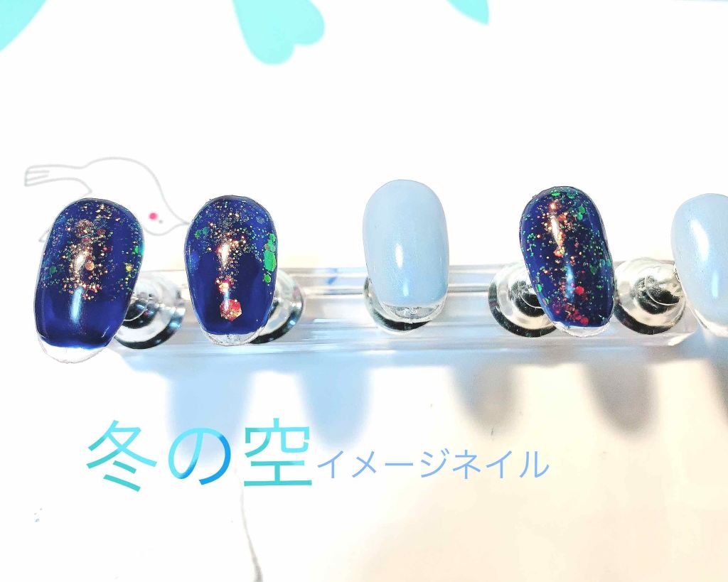 侑凪 on LIPS 「備忘録かわいく出来たんでない?冬っぽいネイルがしたいと思って、..」(1枚目)