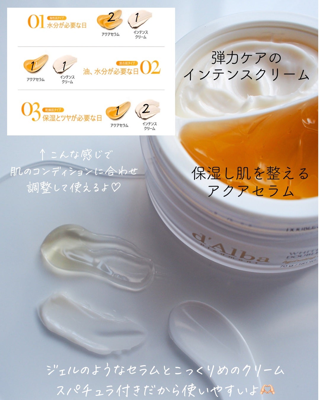 ホワイトトリュフダブルセラムアンドクリーム/ダルバ/フェイスクリームを使ったクチコミ(3枚目)