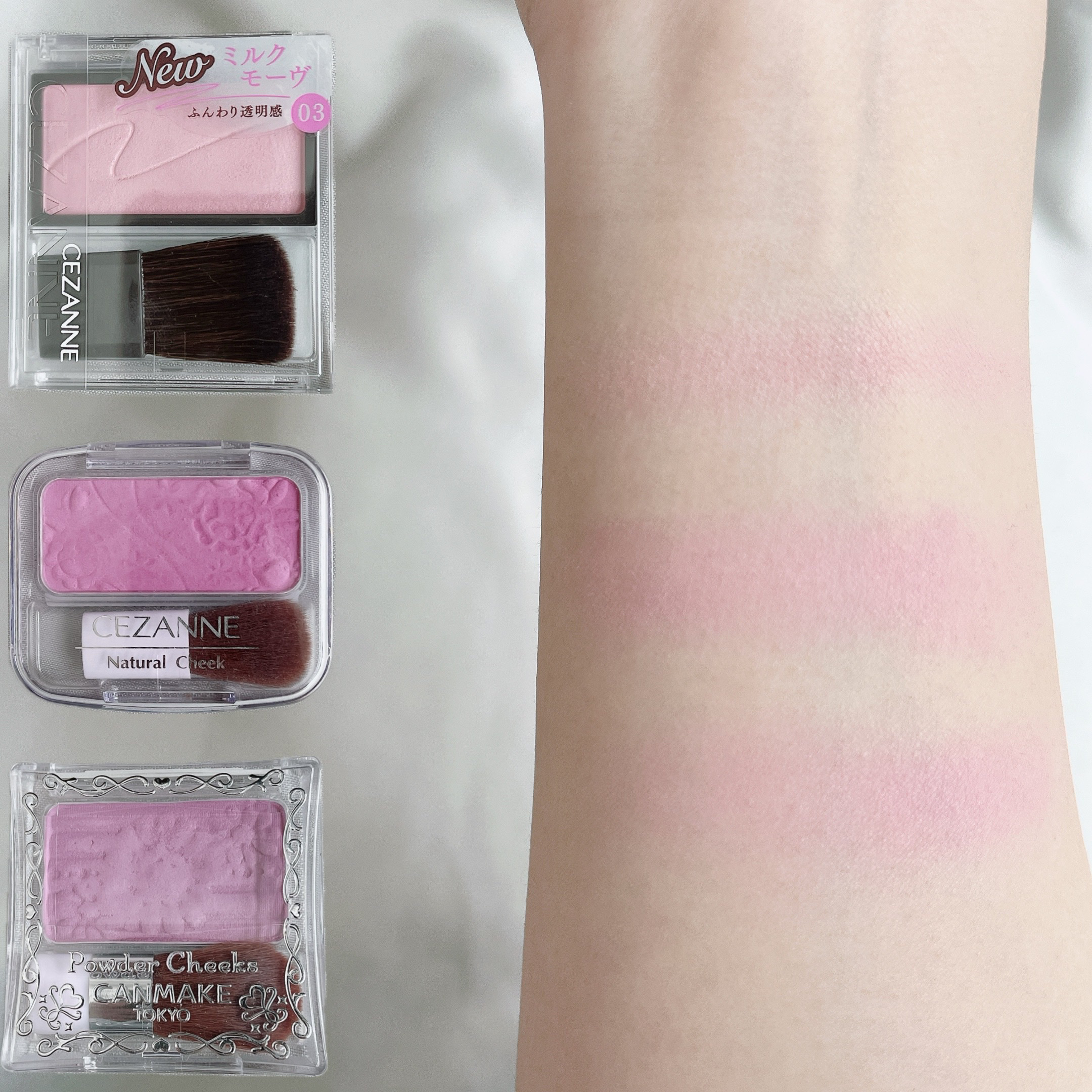 キャンメイク・CEZANNEのパウダーチークを使った口コミ -🪻紫チーク