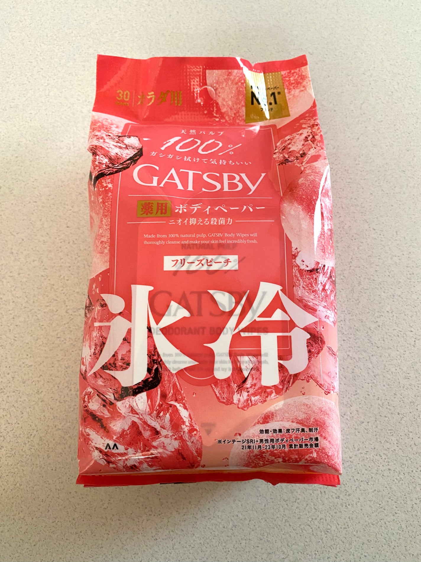 アイスデオドラント ボディペーパーN フリーズピーチ/ギャツビー/ボディシートを使ったクチコミ(2枚目)
