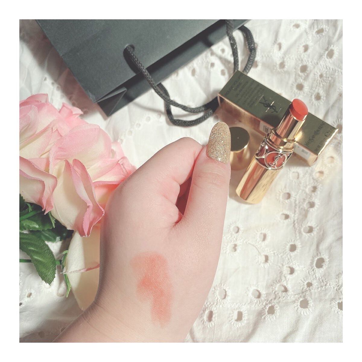 ルージュ ヴォリュプテ シャイン/YVES SAINT LAURENT BEAUTE/口紅を使ったクチコミ(6枚目)