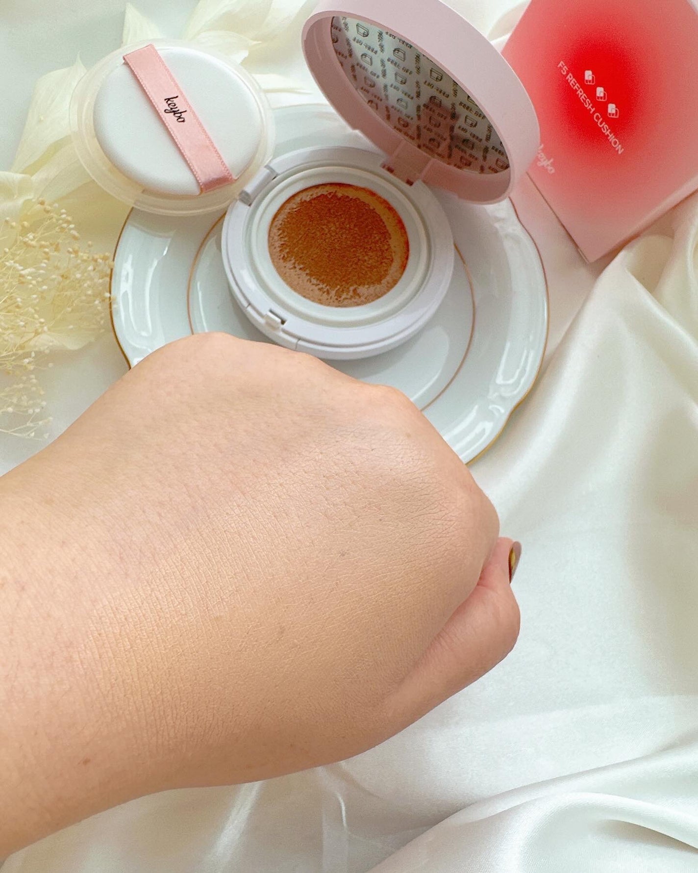 F5 リフレッシュクッション/keybo/クッションファンデーションを使ったクチコミ(4枚目)