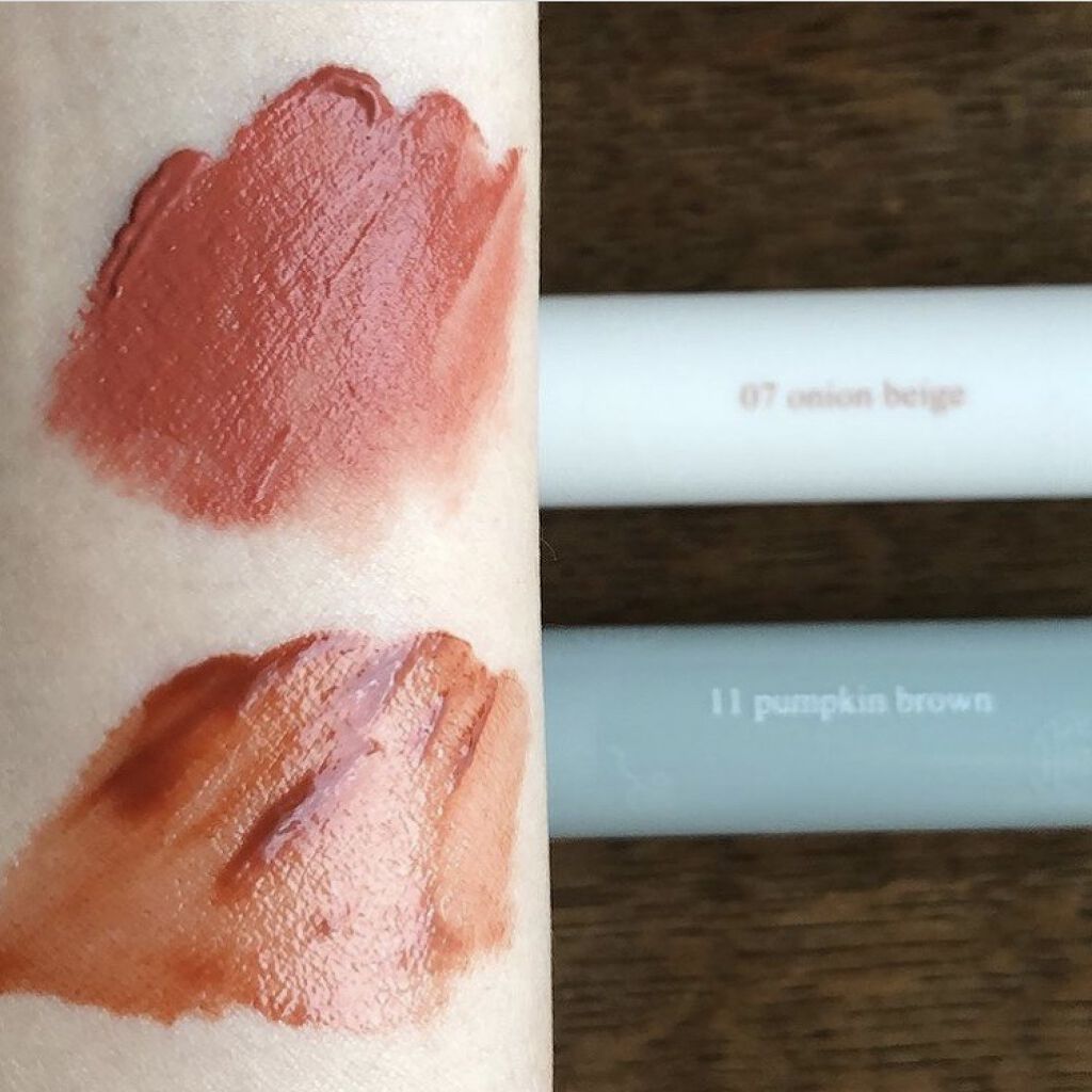 シースルーマットティント 韓服エディション #07 onion beige/rom&nd/リップティントを使ったクチコミ（2枚目）