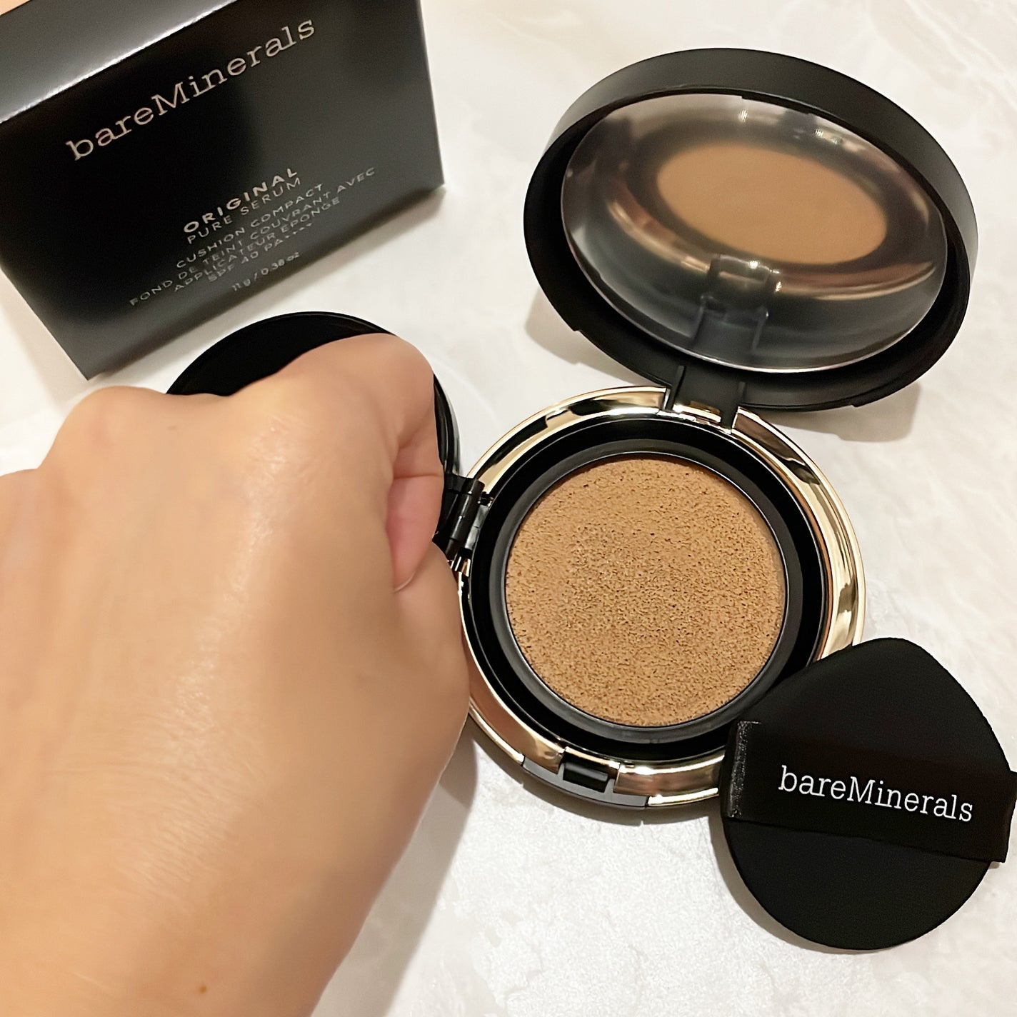 オリジナル ピュア セラム カバーアップ クッション/bareMinerals/クッションファンデーションを使ったクチコミ(6枚目)