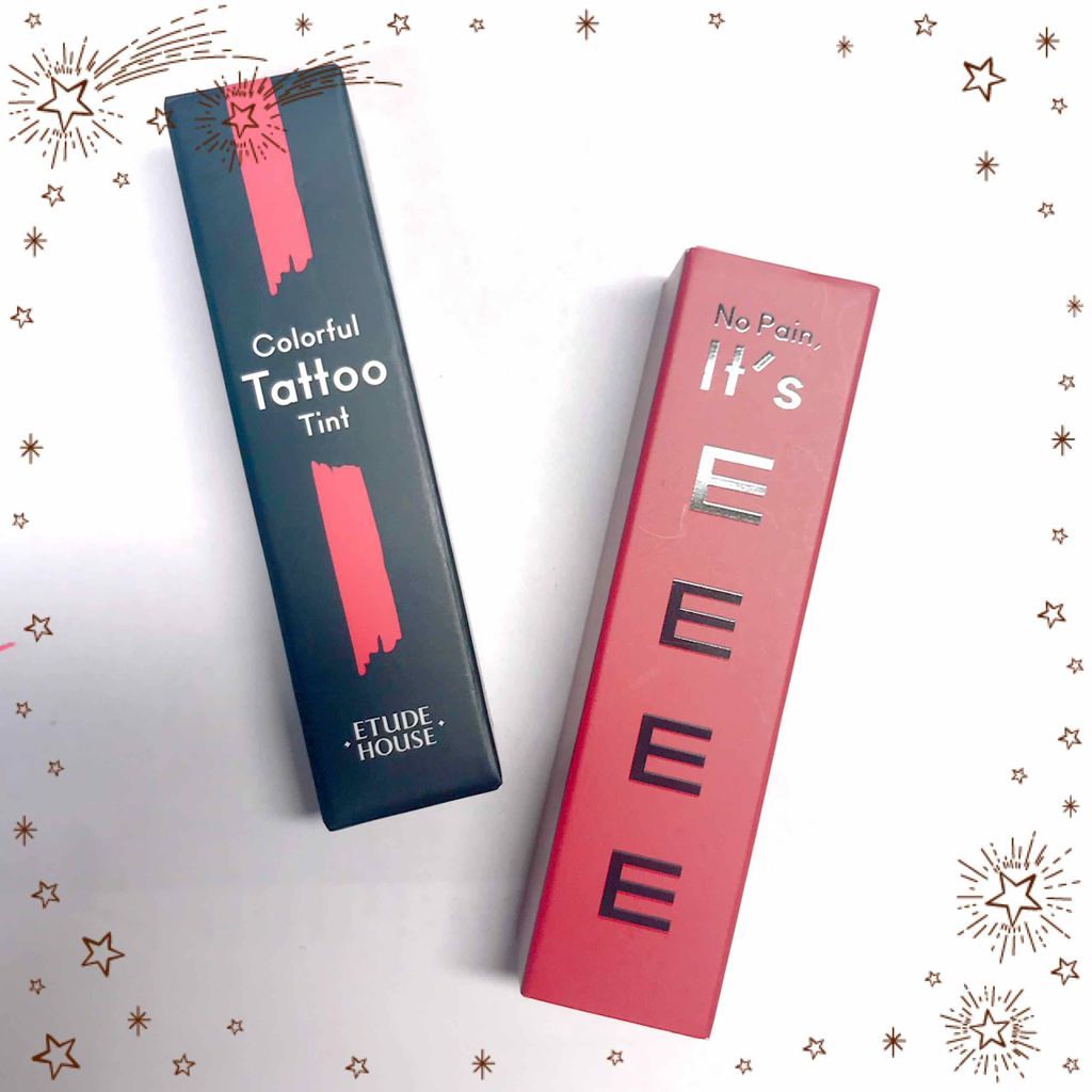 カラフルタトゥーティント/ETUDE/口紅を使ったクチコミ(2枚目)