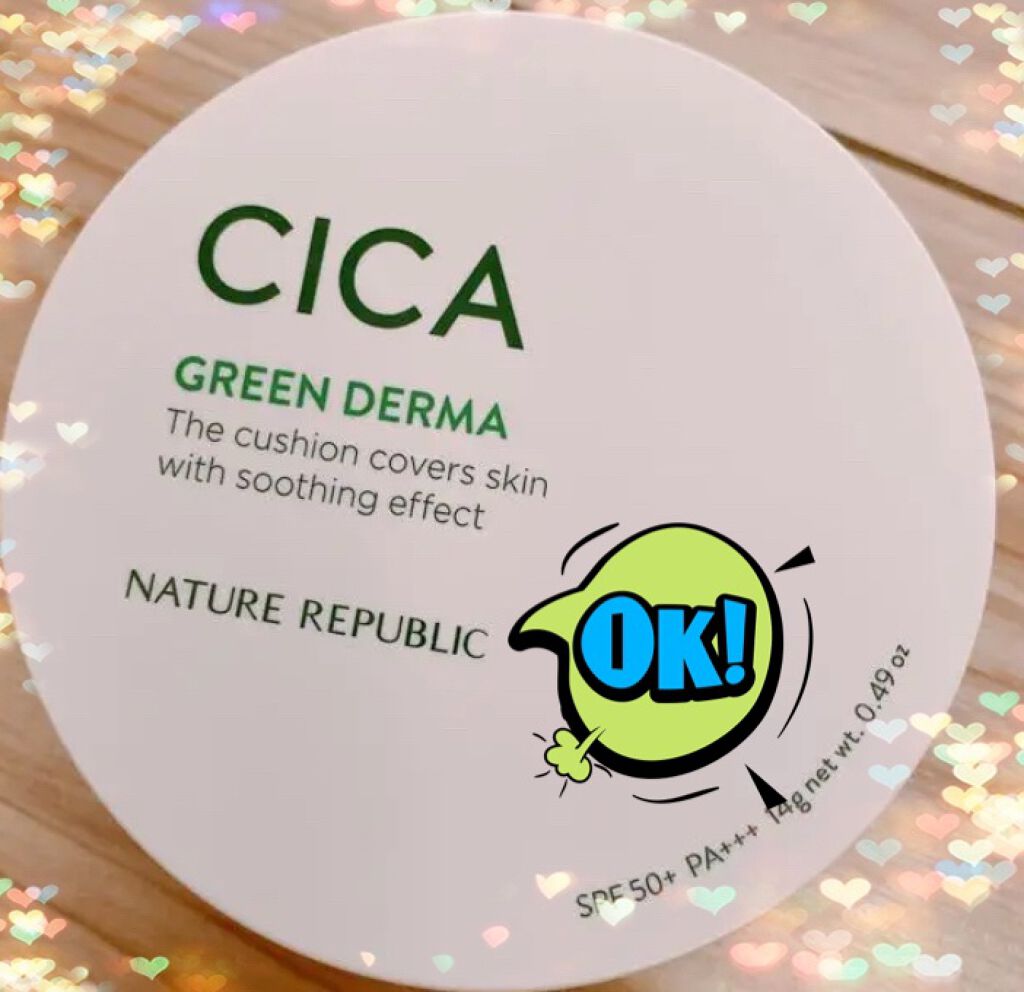 CICA GREEN DERMA The cushion covers skin with soothing effect/ネイチャーリパブリック/クッションファンデーションを使ったクチコミ（2枚目）