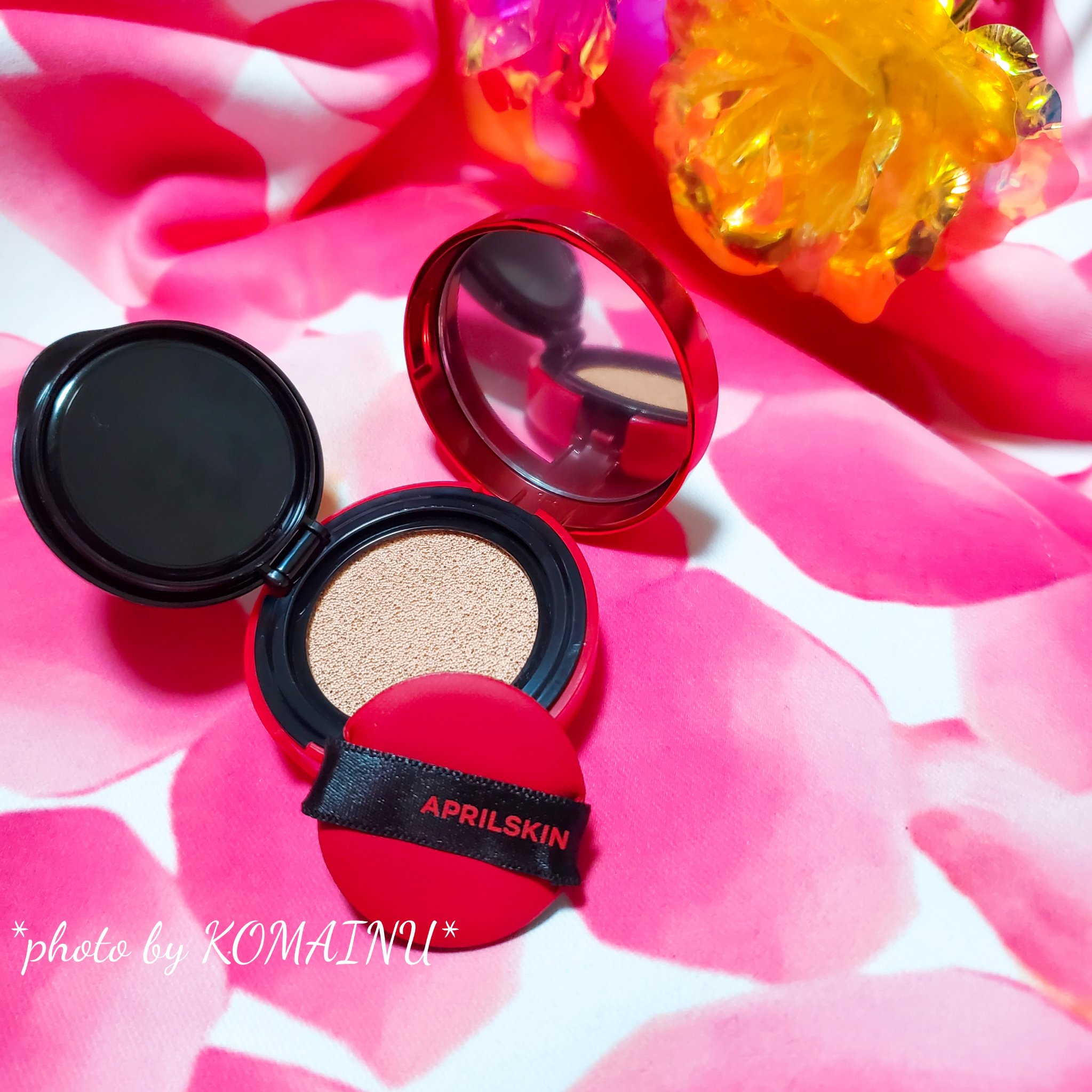 ハイパーカバーフィットクッション red/APRILSKIN/クッションファンデーションを使ったクチコミ（3枚目）