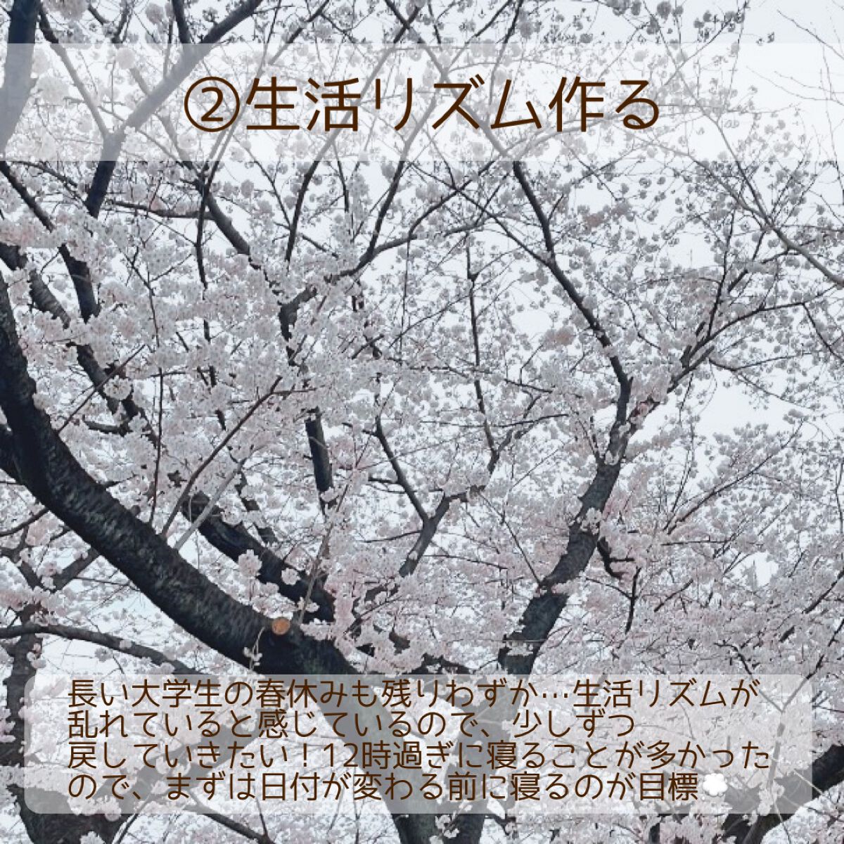 まな୨୧美容好き大学生の自分磨き記録 on LIPS 「今日は少し遅くなってしまったけど、私の4月の目標を紹介します🤍..」(3枚目)