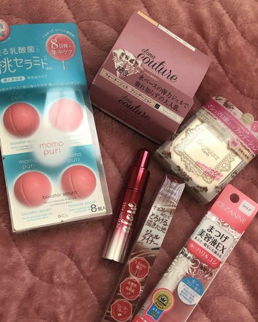 昨日買い物で買ってきたものを載せます！

💗CANMAKE💗
〇パウダーファンデーション
〇クリーミータッチライナー

💙セザンヌ💙
〇まつ毛美容液

💛レブロン💛
〇リップ

💜ももプリ💜
〇美容液
