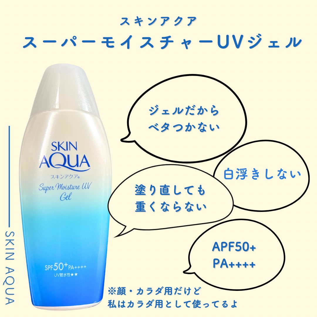 モイスチャージェル/スキンアクア/日焼け止めジェルを使ったクチコミ（3枚目）