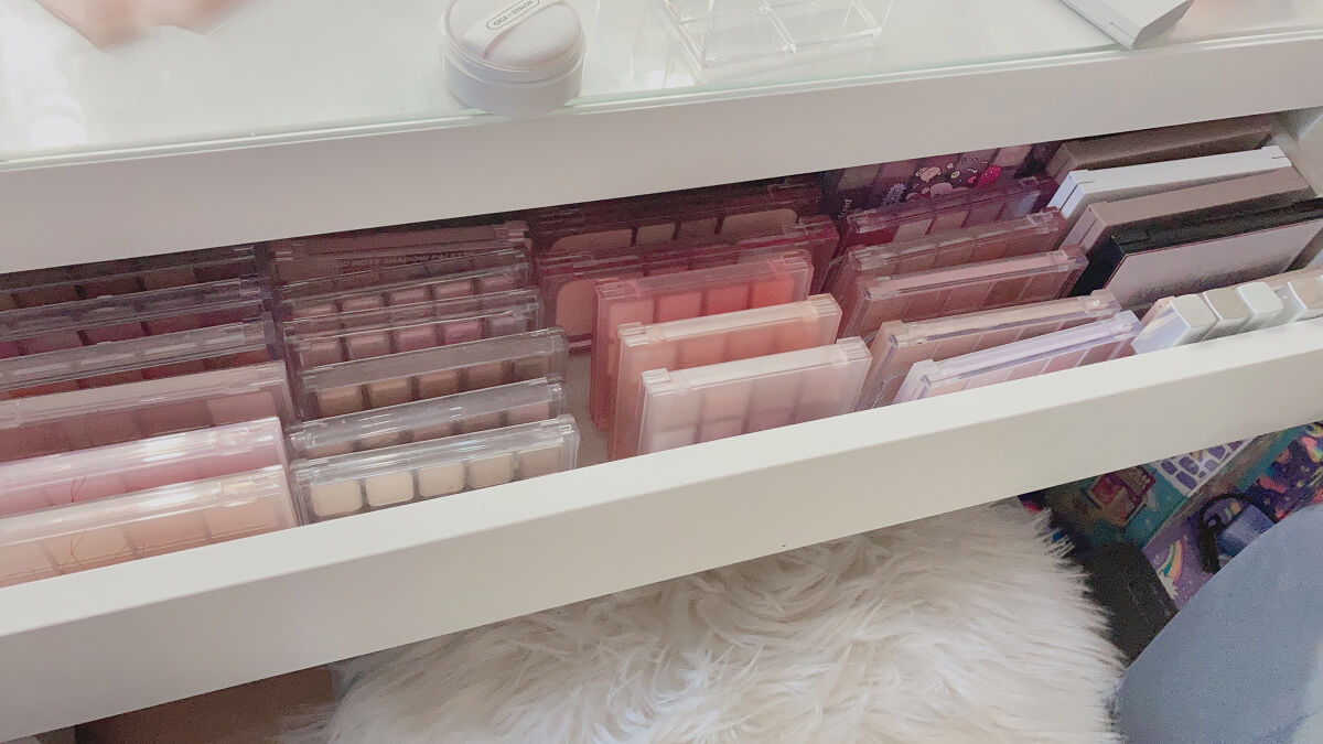 ポリプロピレンケース・引出式・浅型・ホワイトグレー （Ｖ）約幅２６×奥行３７×高さ１２ｃｍ/無印良品/その他を使ったクチコミ（2枚目）