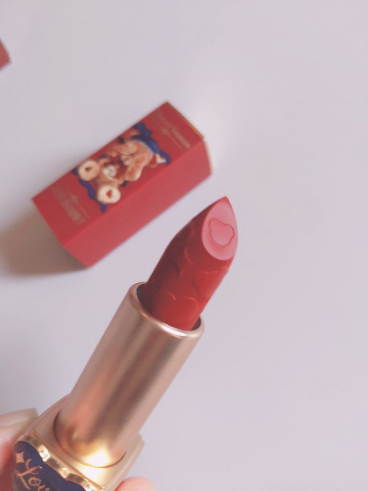 Love Bear マットリップスティック ストロベリーベア/FlowerKnows/口紅を使ったクチコミ（2枚目）