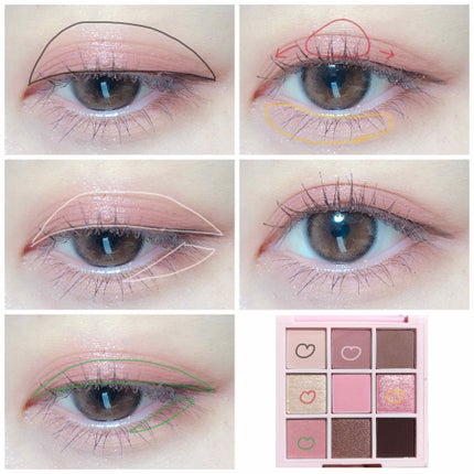 lilybyred ムードチートキットのクチコミ「lilybyred Mood cheat kit 02 ピンクスウィーツでピンクメイク👄👅🧠👛.....」(3枚目)