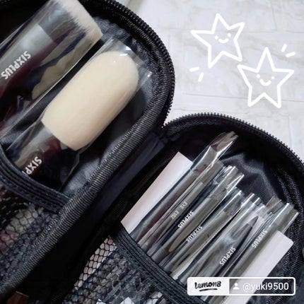 黒竹メイクブラシ9本セット-禅/SIXPLUS/メイクブラシを使ったクチコミ(3枚目)