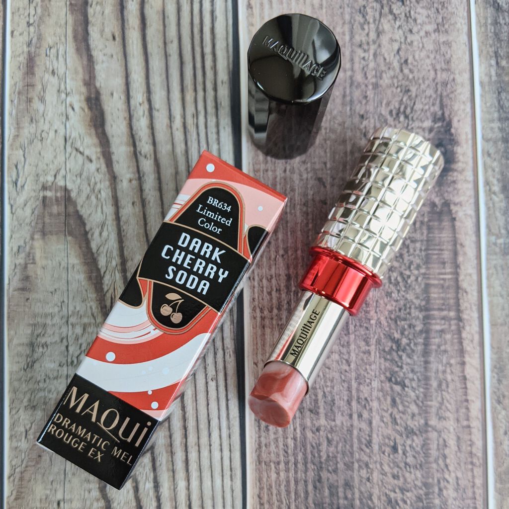 ドラマティックルージュEX スパークリングフルーツカラー BR6341 ダークチェリーソーダ/マキアージュ/口紅を使ったクチコミ（2枚目）