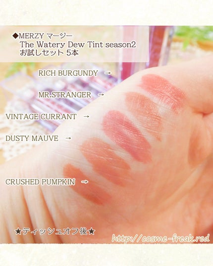 ザ ウォータリーデューティント/MERZY/リップティントを使ったクチコミ(4枚目)
