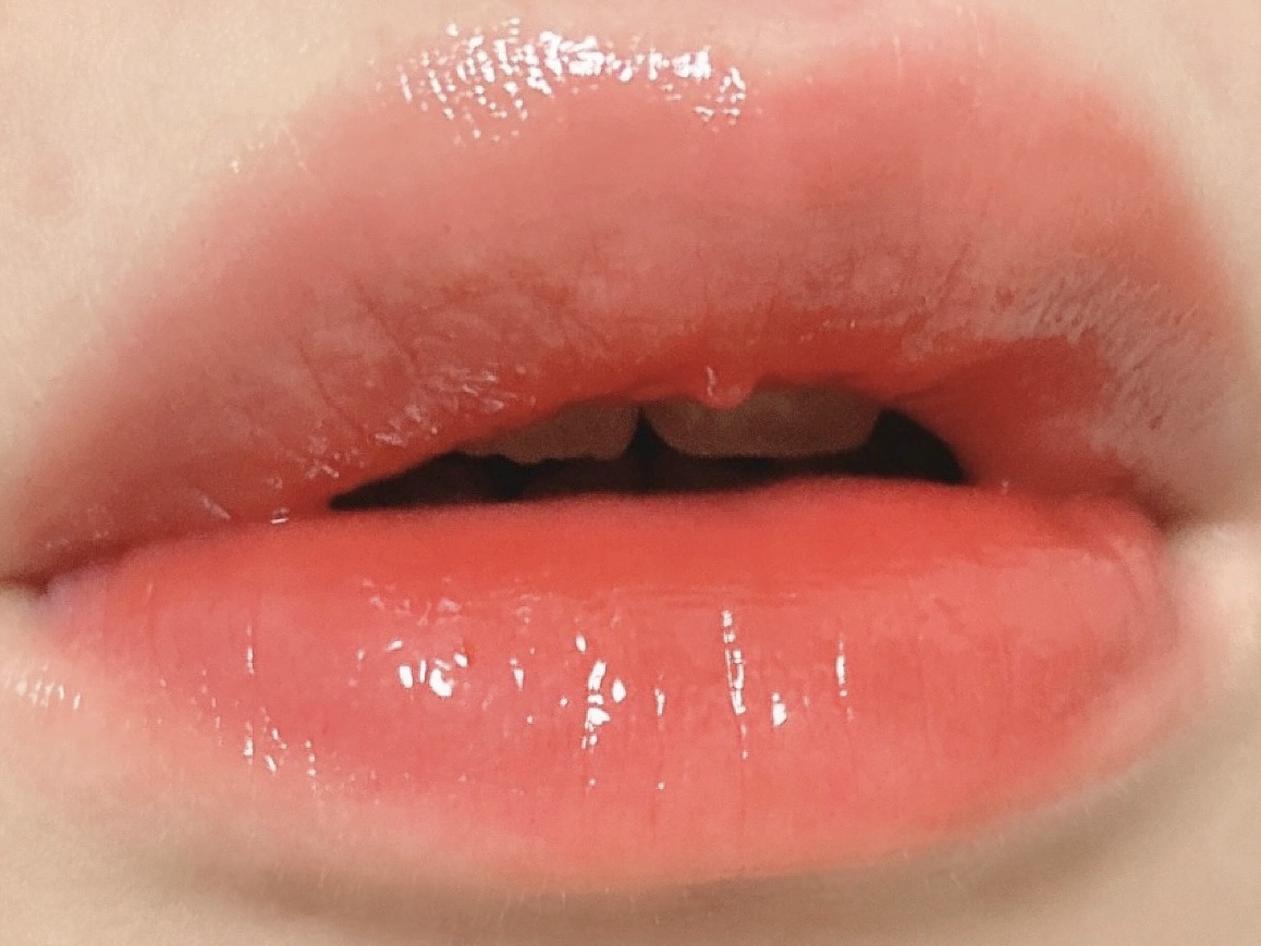 ペリペラ インク ムード グロイ ティント 02 CORAL INFLUENCER(イエベ必須コーラル)/PERIPERA/リップティントを使ったクチコミ（3枚目）