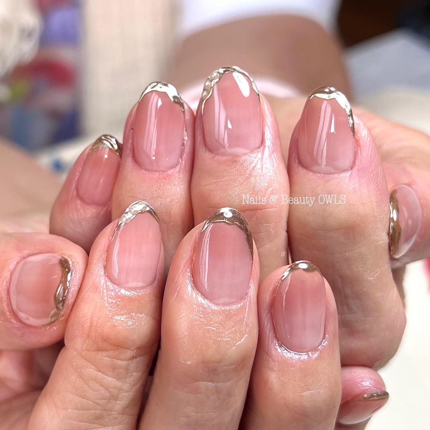 #個性的ネイル,#個性派ネイル,#シンプルネイル,#フレンチネイル,#オフィスネイル,#ミラーフレンチネイルのネイルデザイン