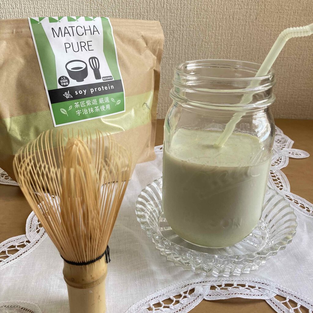 MATCHA PURE（プロテインパウダー）/ピュアパートナー/ソイプロテインを使ったクチコミ（1枚目）