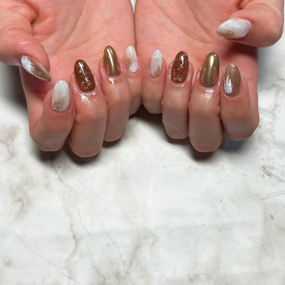 #ブラウンネイル,#ラメネイル,#ネイル,#ニュアンスネイル,#スカルプネイル,#ジェルネイル,#ママネイル,#ギャルネイル,#大人ネイル,#派手ネイル,#ネイル,#城陽ネイル,#京都ネイル,#大阪ネイル,#奈良ネイルのネイルデザイン