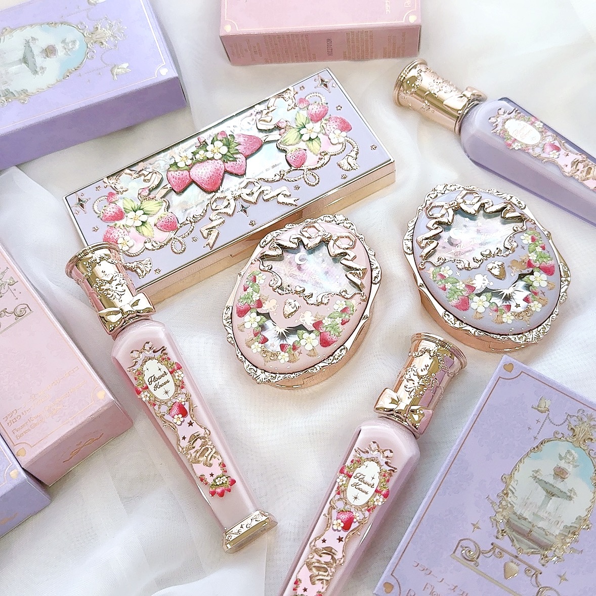 ストロベリーロココ アイシャドウパレット/FlowerKnows/アイシャドウパレットを使ったクチコミ（2枚目）