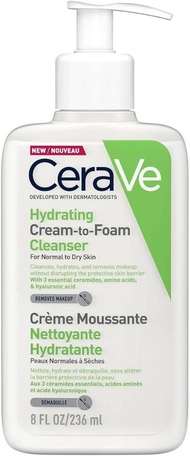 CeraVe Hydrating cream-to-foam cleanser  CeraVe