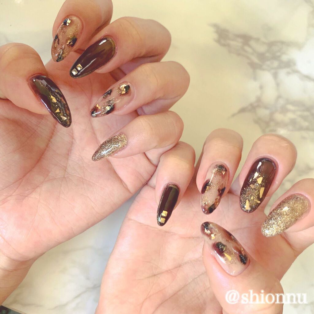 しおんぬ on LIPS 「🍁🐆🍂#セルフネイル#過去ネイルネイルはいつもセルフなのですが..」(2枚目)