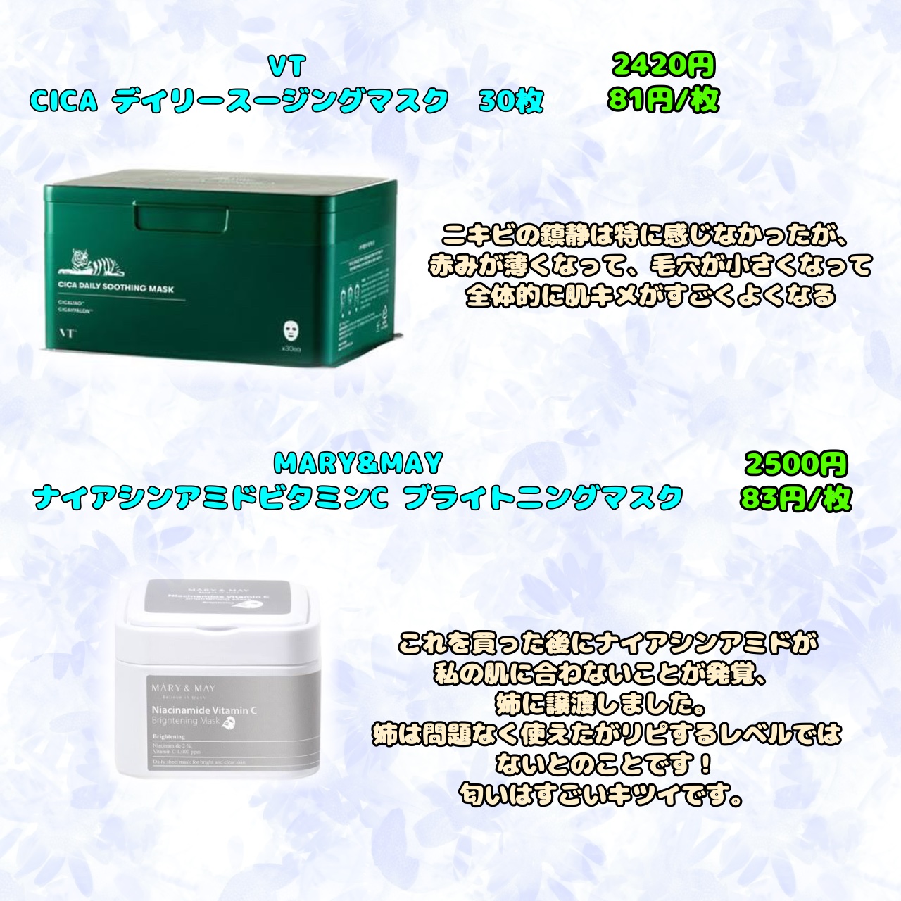 ナイアシンアミドビタミンC ブライトニングマスク/MARY&MAY/シートマスク・パックを使ったクチコミ（2枚目）