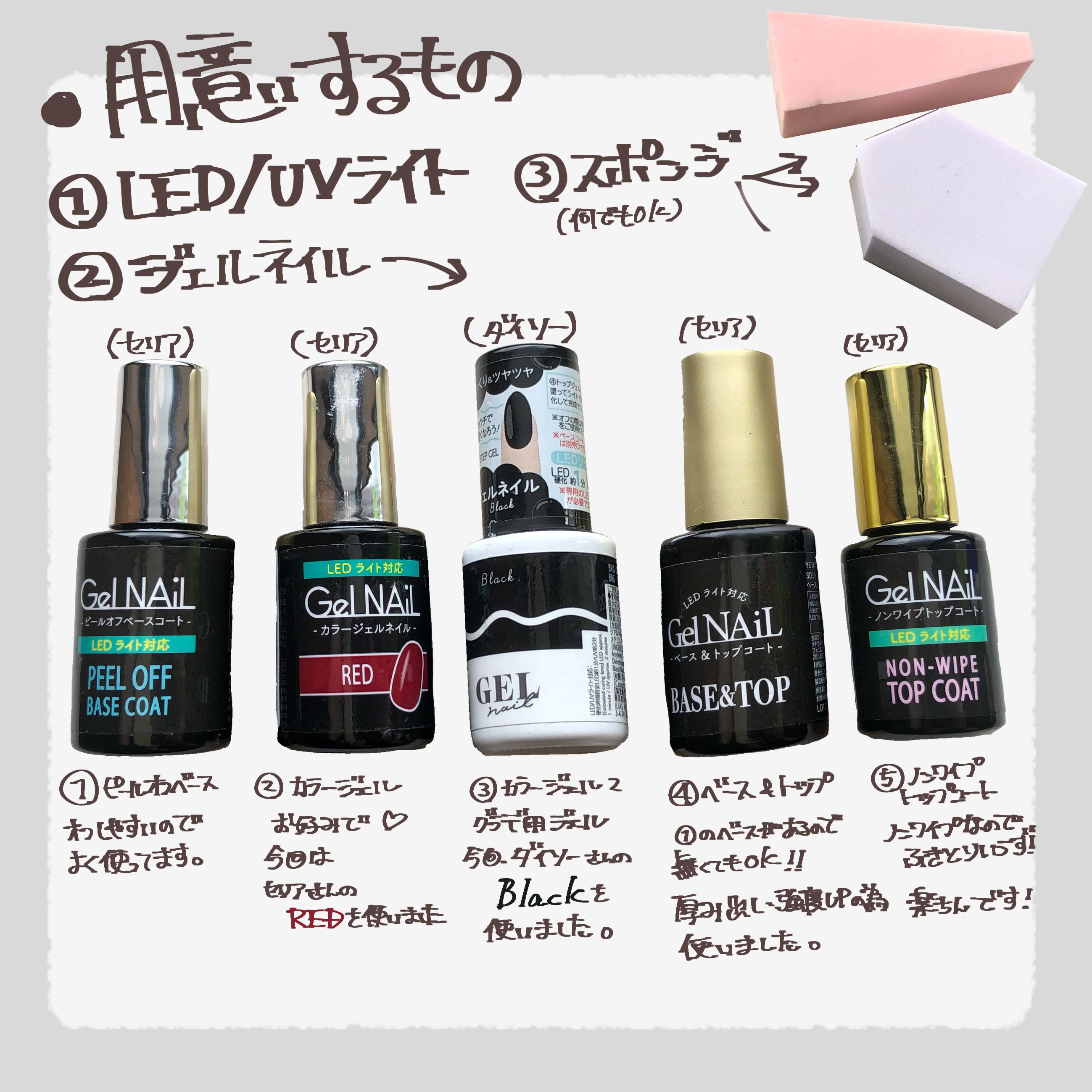 ジェルネイル（ライト対応）/セリア/ジェルネイルを使ったクチコミ（2枚目）