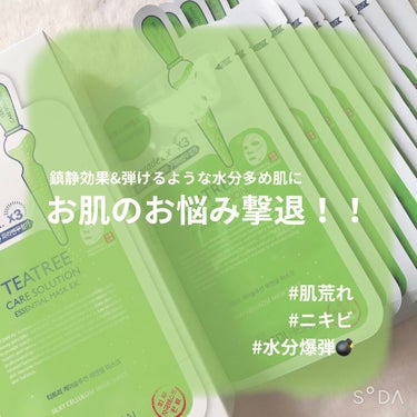 皆さんこんばんは！
田舎の住民でございます🙌

今回は少し前に大人買いした
【ティーツリーケアソリューションエッセンシャルマスクEX】
を紹介させていただこうと思います！

安かったので10枚入りを3箱