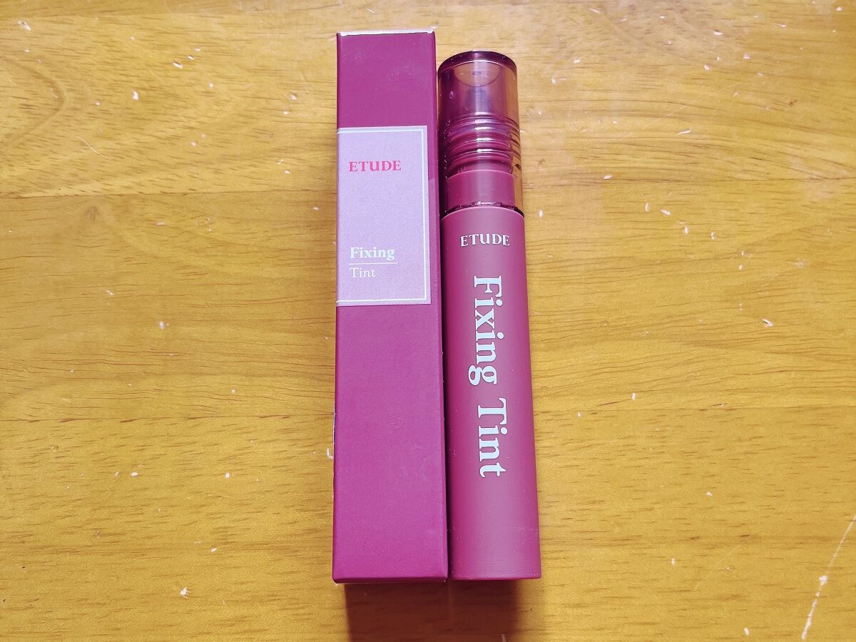 フィクシングティント クランベリープラム（新パッケージ）/ETUDE/リップティントを使ったクチコミ（2枚目）