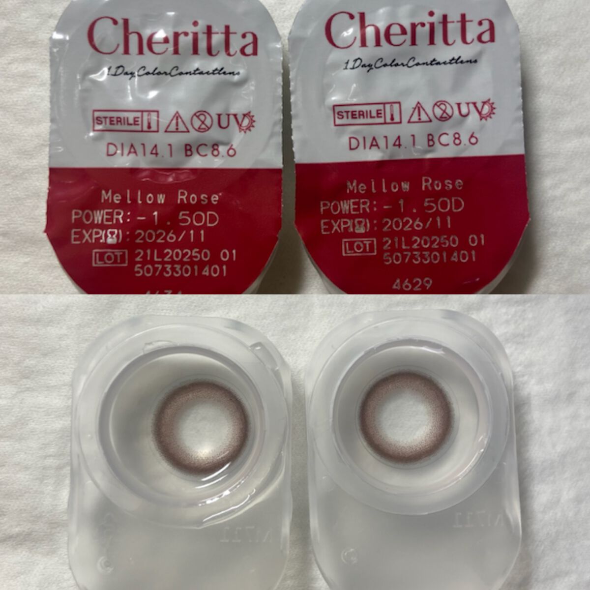 Cheritta 1day メロウロゼ(Mellow Rose)/Cheritta/ワンデー（１DAY）カラコンを使ったクチコミ（2枚目）