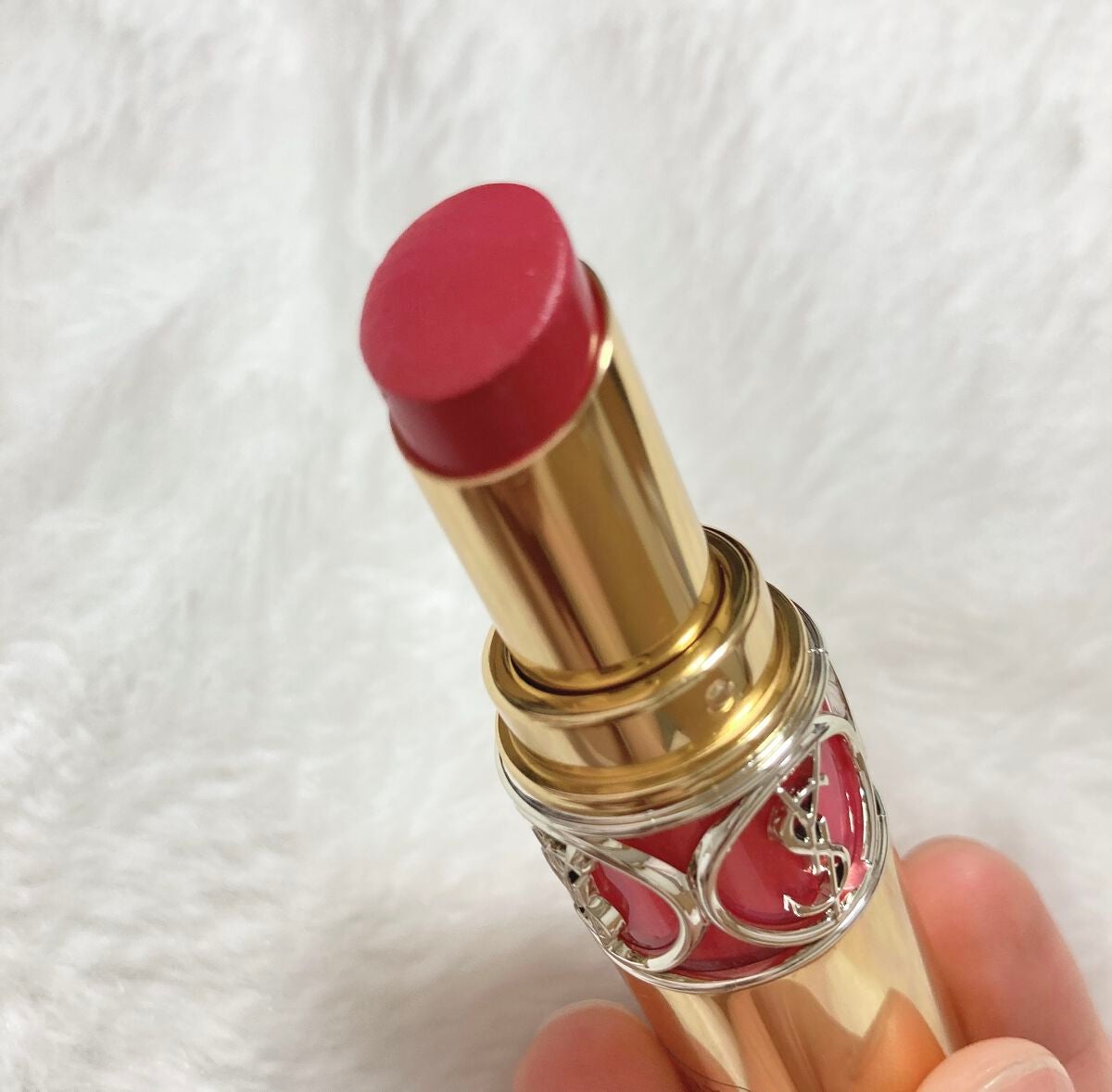 ルージュ ヴォリュプテ シャイン/YVES SAINT LAURENT BEAUTE/口紅を使ったクチコミ(2枚目)