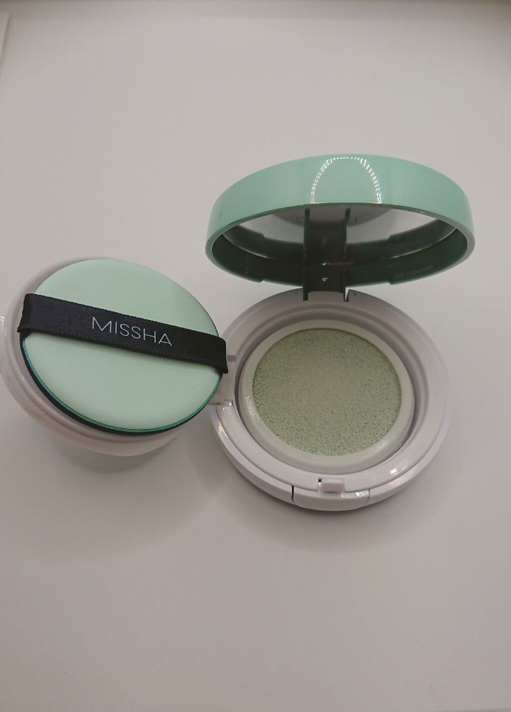 M クッションベース(ミント)/MISSHA/化粧下地を使ったクチコミ（2枚目）