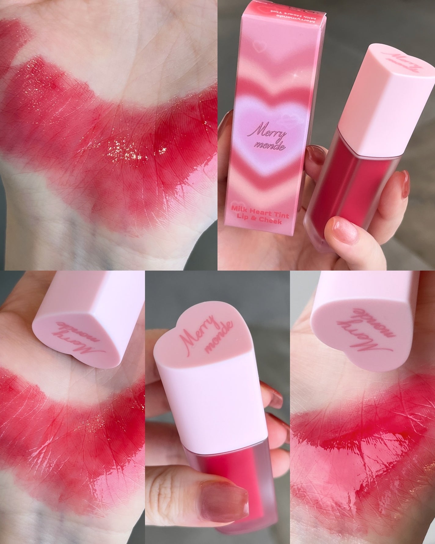 ミルクハートティントリップアンドチーク/Merrymonde/リップティントを使ったクチコミ(6枚目)