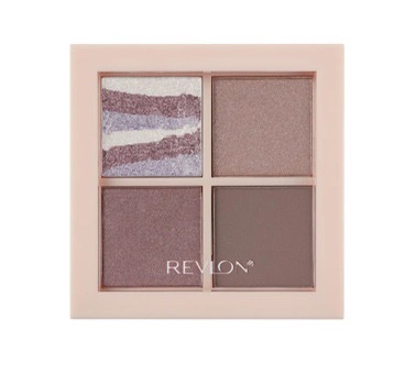 REVLON レブロン ダズル アイシャドウ クアッドのクチコミ「くすみ強めな独特の色味と左上の地層みたいなラメカラーに一目惚れして購入しました。
左上のラメカ.....」（1枚目）