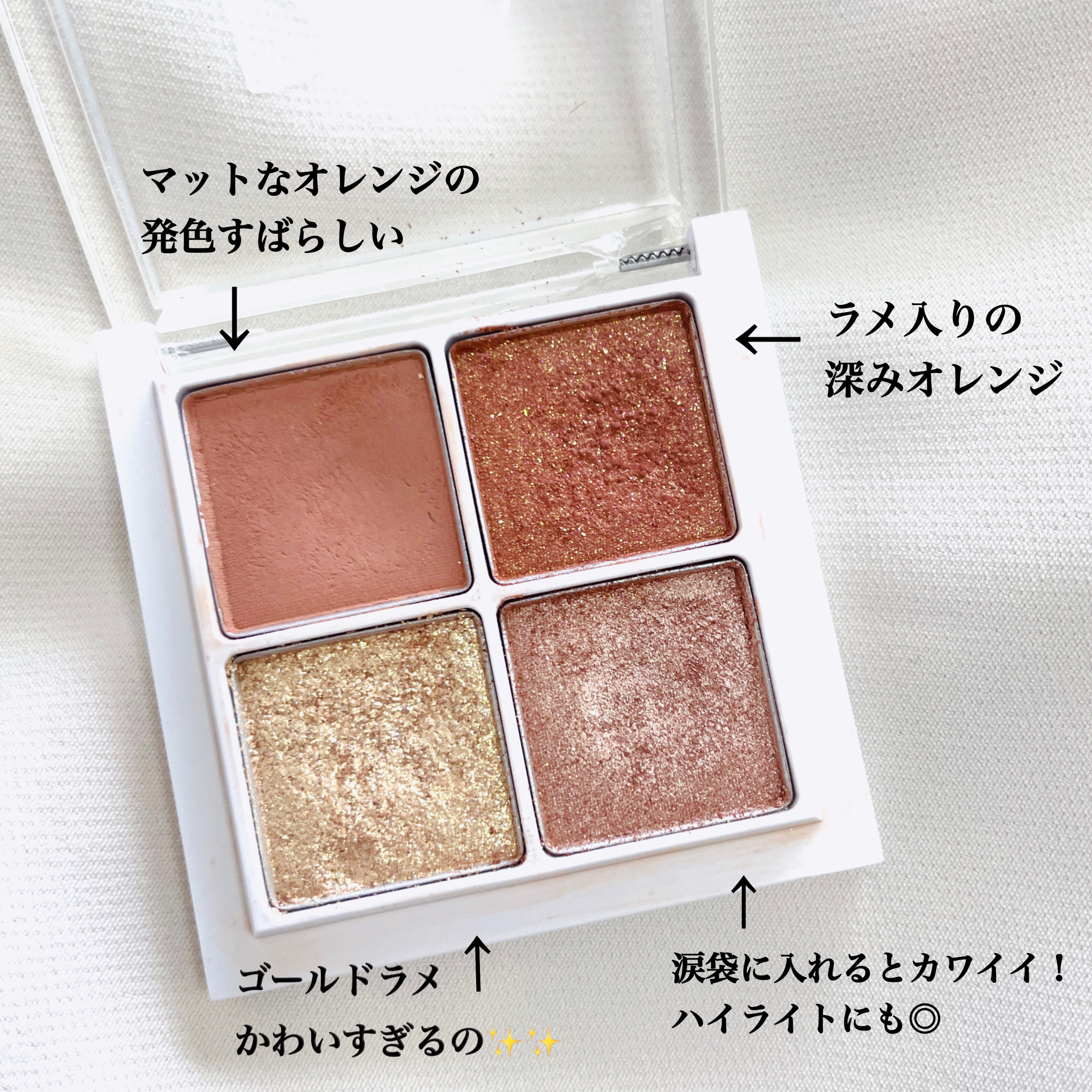 THE アイパレR 03 秘密のオレンジ【新】/b idol/アイシャドウパレットを使ったクチコミ（2枚目）