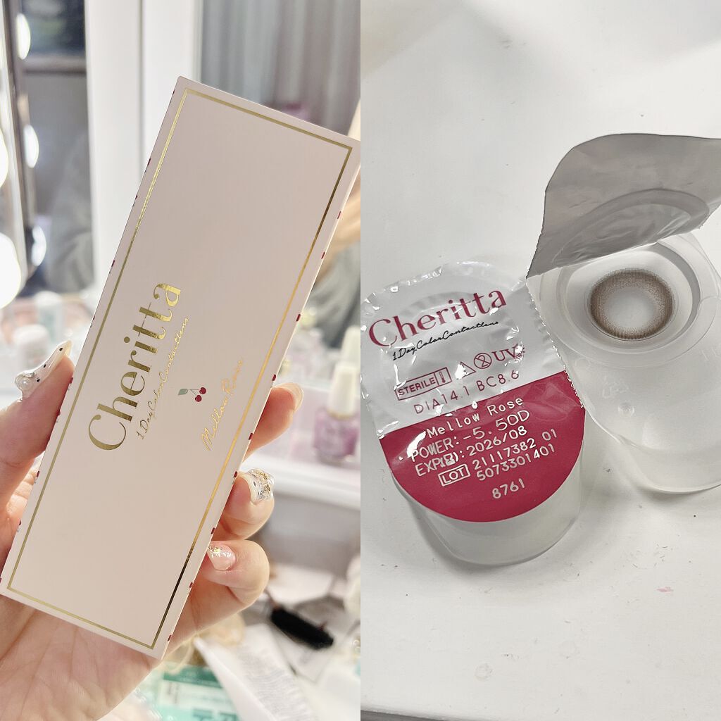 Cheritta 1day メロウロゼ(Mellow Rose)/Cheritta/ワンデー（１DAY）カラコンを使ったクチコミ（1枚目）